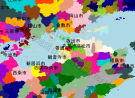 善通寺市の位置を示す地図
