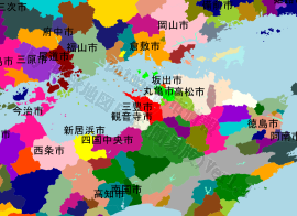 三豊市の位置を示す地図