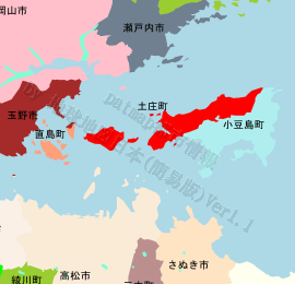 土庄町の位置を示す地図