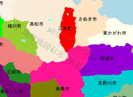 三木町の位置を示す地図