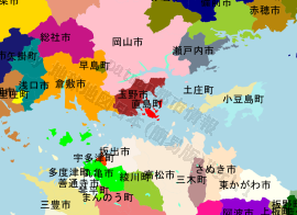 直島町の位置を示す地図