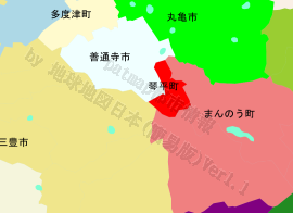 琴平町の位置を示す地図