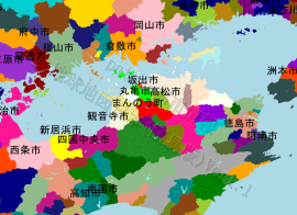 まんのう町の位置を示す地図