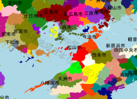松山市の位置を示す地図