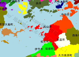 松山市の位置を示す地図