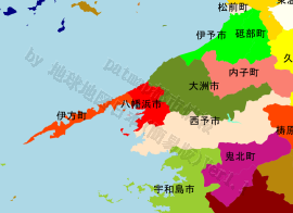 八幡浜市の位置を示す地図