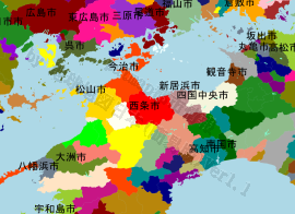 西条市の位置を示す地図