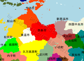 西条市の位置を示す地図