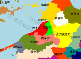 伊予市の位置を示す地図