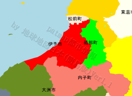 伊予市の位置を示す地図