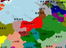 四国中央市の位置を示す地図