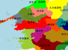 西予市の位置を示す地図