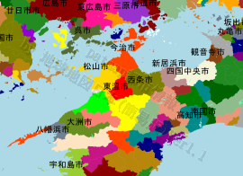 東温市の位置を示す地図
