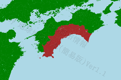 高知県の位置を示す地図