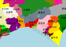香南市の位置を示す地図