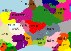大豊町の位置を示す地図