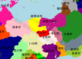 大川村の位置を示す地図