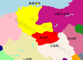 大川村の位置を示す地図