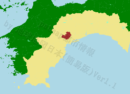 佐川町の位置を示す地図