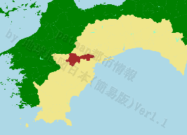 津野町の位置を示す地図
