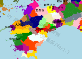 津野町の位置を示す地図
