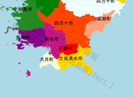 三原村の位置を示す地図