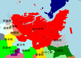 北九州市の位置を示す地図