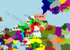 飯塚市の位置を示す地図