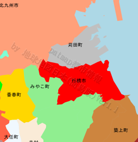 行橋市の位置を示す地図