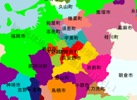 太宰府市の位置を示す地図