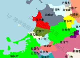 福津市の位置を示す地図