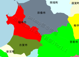 福津市の位置を示す地図