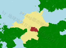 朝倉市の位置を示す地図