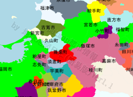 篠栗町の位置を示す地図