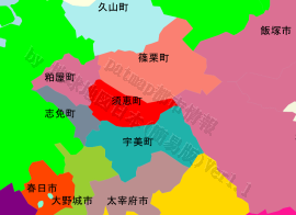 須恵町の位置を示す地図