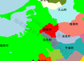 粕屋町の位置を示す地図