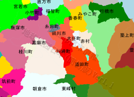川崎町の位置を示す地図