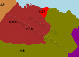 吉富町の位置を示す地図
