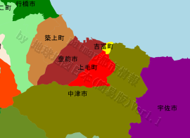 上毛町の位置を示す地図
