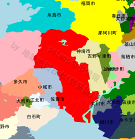 佐賀市の位置を示す地図