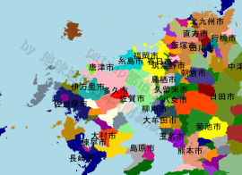 多久市の位置を示す地図
