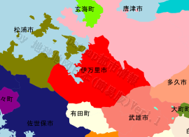 伊万里市の位置を示す地図