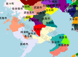 大村市の位置を示す地図