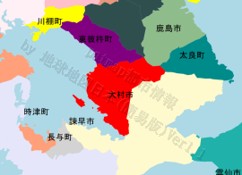 大村市の位置を示す地図