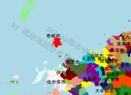 壱岐市の位置を示す地図