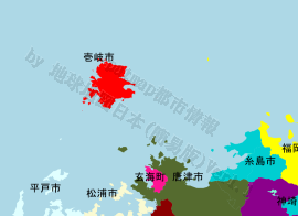 壱岐市の位置を示す地図