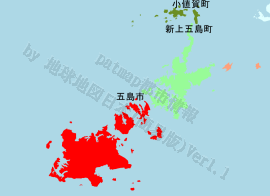 五島市の位置を示す地図