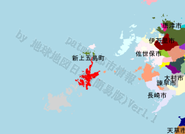 新上五島町の位置を示す地図