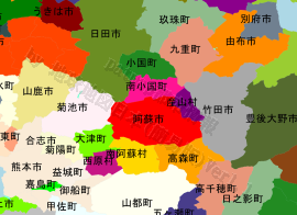 阿蘇市の位置を示す地図
