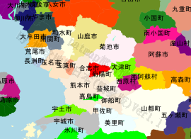 合志市の位置を示す地図